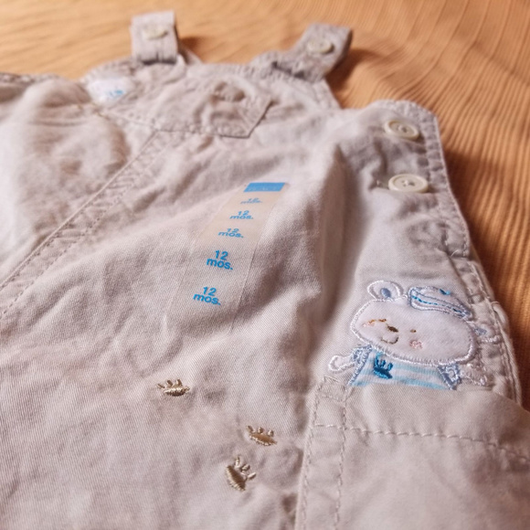 NWT! Children's Place Khaki Overalls size 12 Mos - Picture 4 of 7